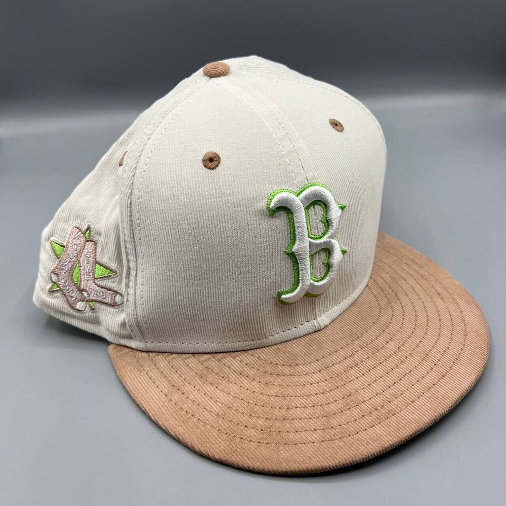 Boston Red Sox Hat Men 7 3/4 Brown 59Fifty New Era Fitted Cap New